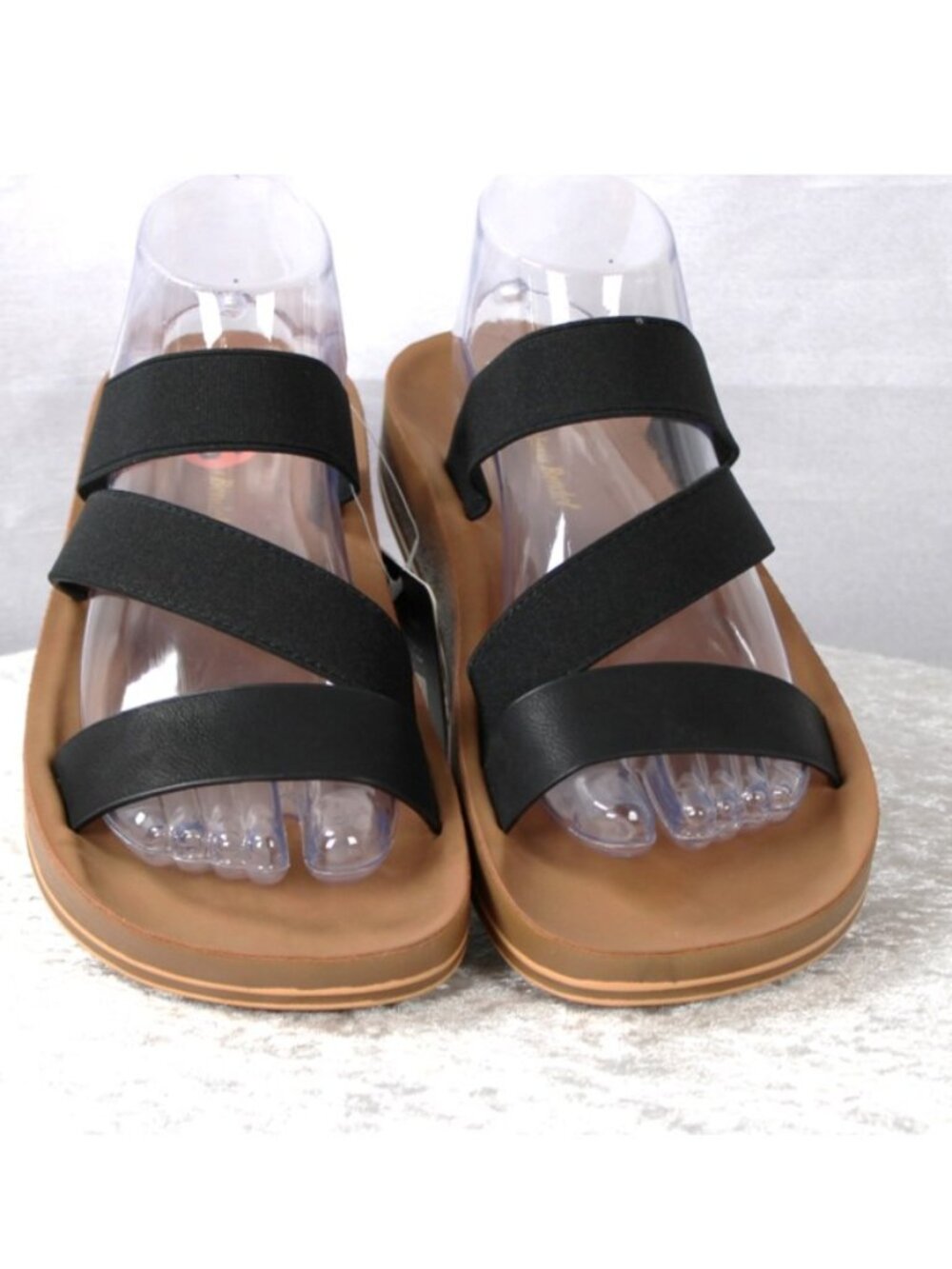 Alexis Bendel Black Platform Slide Sandals Women's Size 10 NWT Comfort Shoes